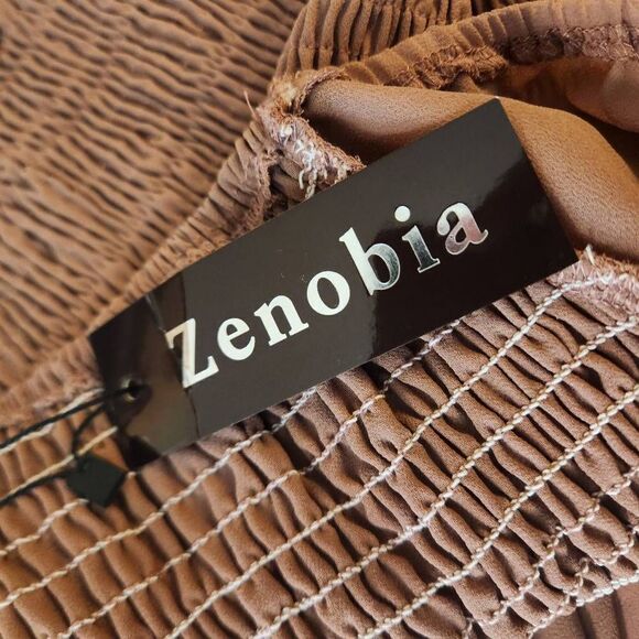 Zenobia Brown Crepe Tie Front Cropped Top 1XL NWT (4783) - Picture 5 of 7